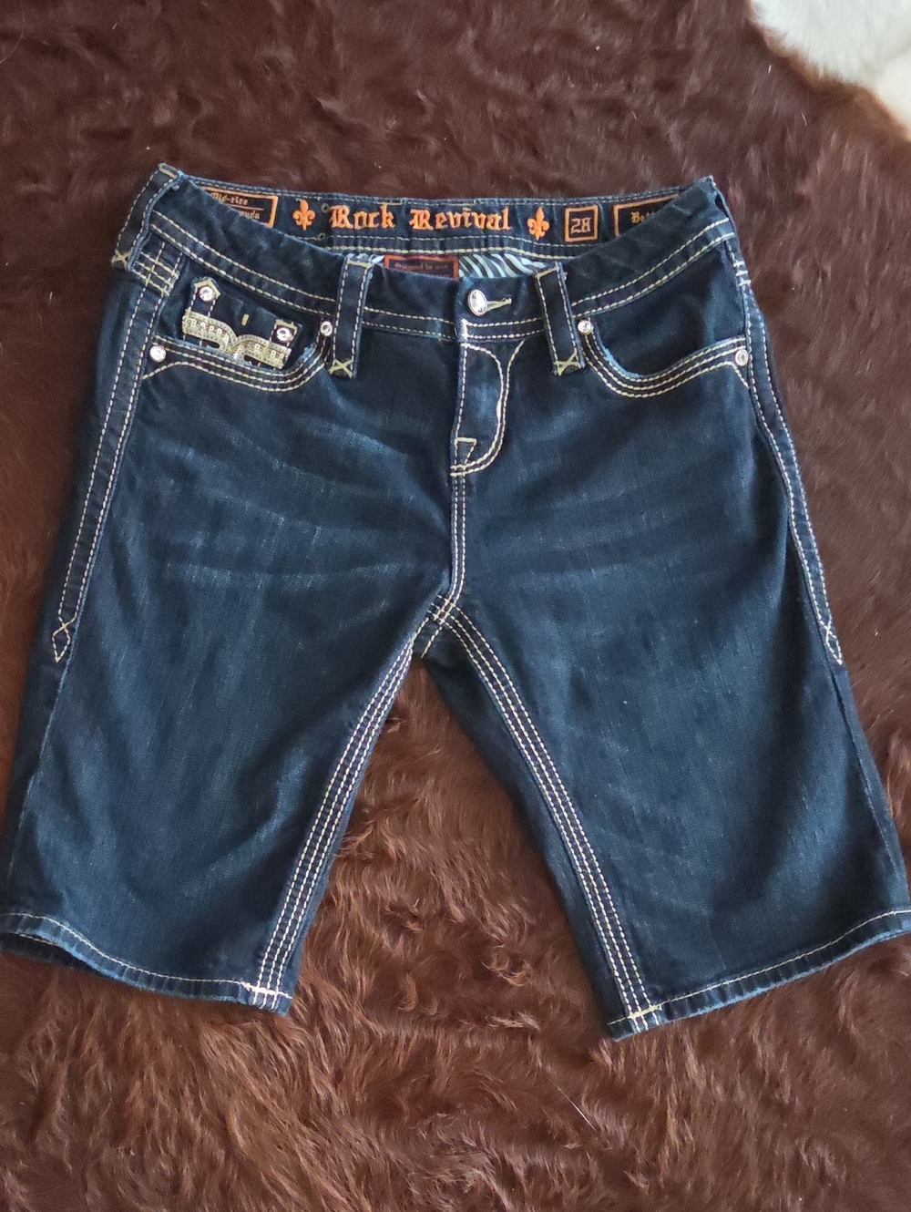 Rock Revival Women's Dark Indigo Denim Jean Shorts